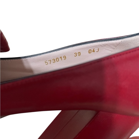 Gucci Marmont Fridge Red Platform High Heels Loafers - Picture 12 of 12